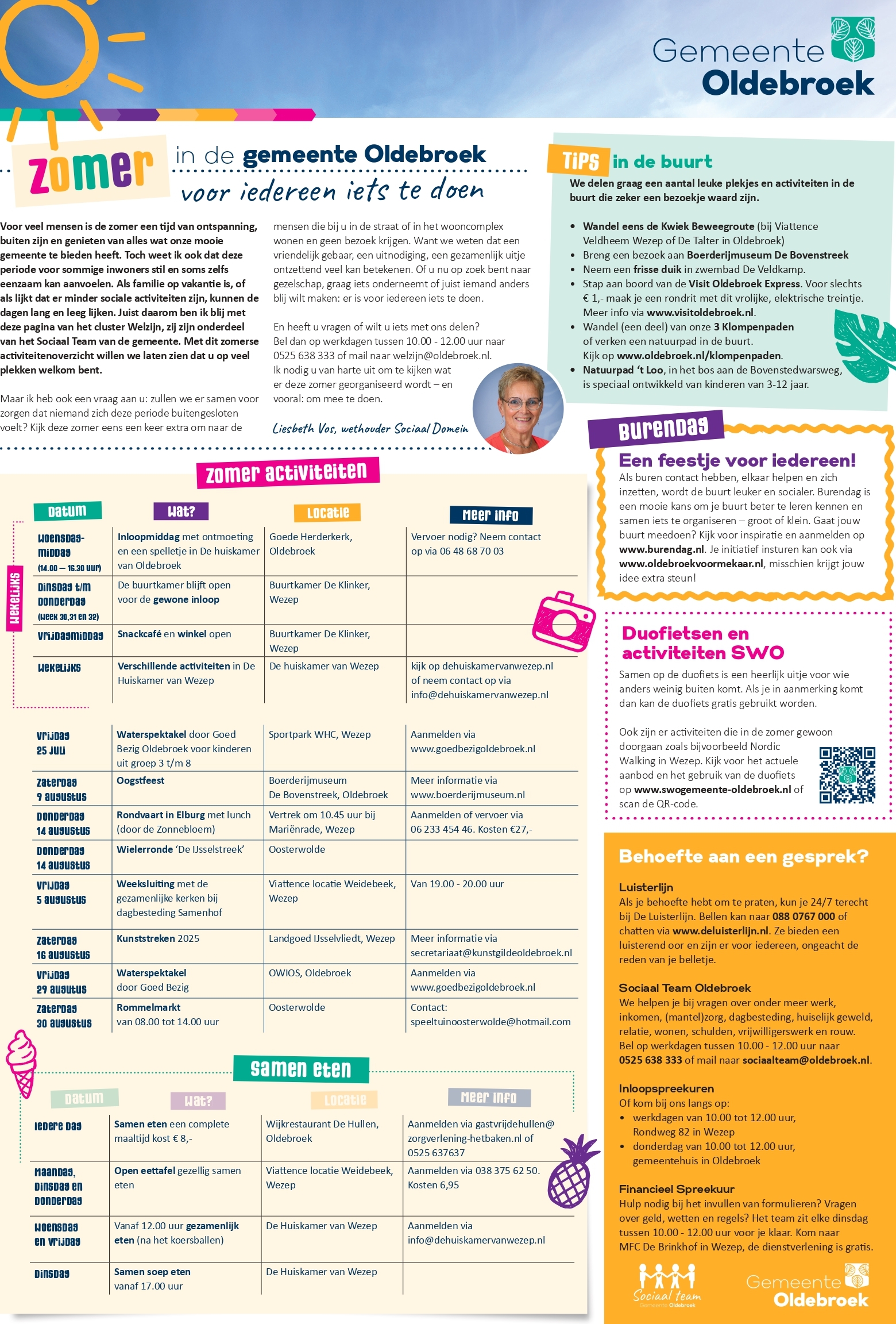 Themapagina Zomeractiviteiten 2025 - gemeente Oldebroek