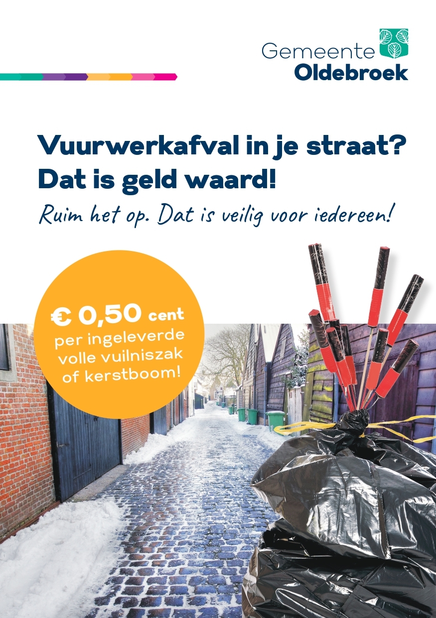 Flyer - lever je kerstbomen en vuurwerkafval in - Gemeente Oldebroek