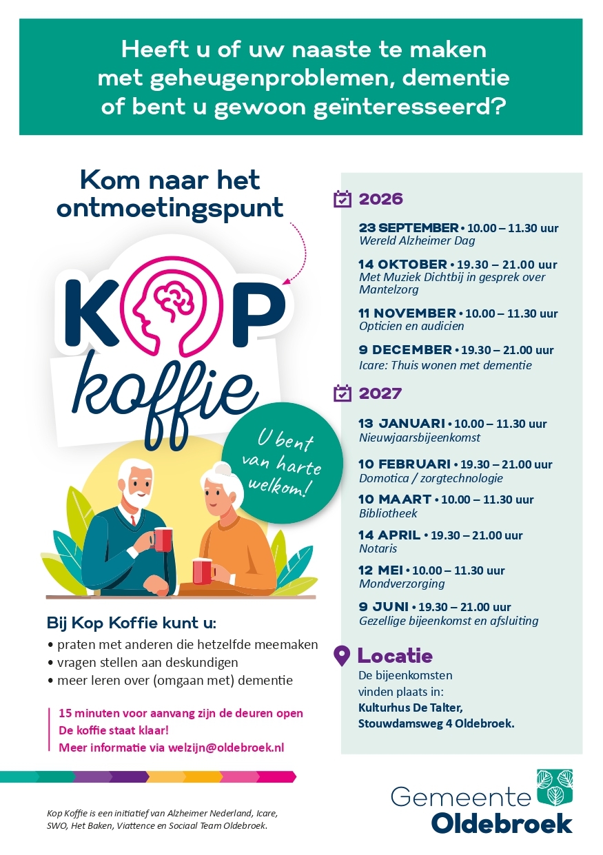 Overzicht data en locaties Ontmoetingspunt Kop Koffie in 2026-2027